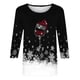 thumbnail image 3 of Camisetas de Navidad para Mujeres, 3/4 Manga Cuello Redondo Blusa con Estampado de Vacaciones, Top de Moda Casual, 3 of 5