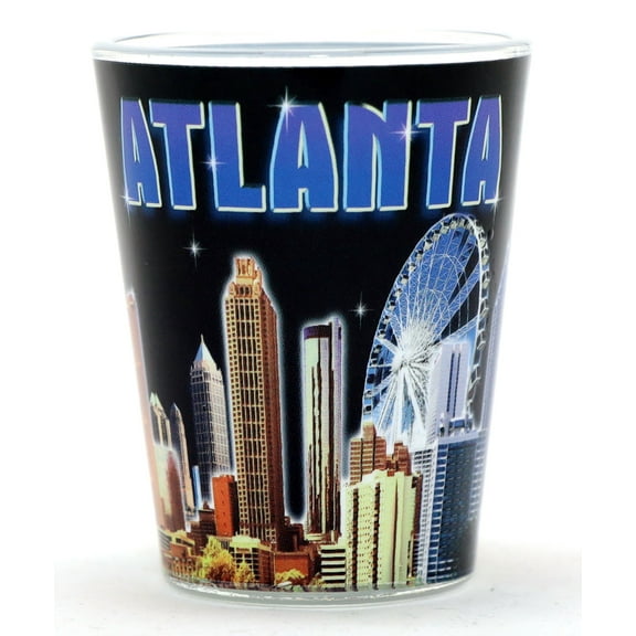 Atlanta Georgia Black Modern Skyline Shot Glass