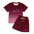 thumbnail image 3 of Tiijoy Toddler Girls Summer Outfits Gradient Short Sleeve T Shirt Shorts Set, Sizes 2-3, 3 of 4