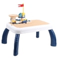 thumbnail image 1 of Mesa de escritura de juguetes de bloques de construcción 2-1 para niños pequeños, escritorio de construcción educativo de aprendizaje Toy3003-2B, 1 of 9