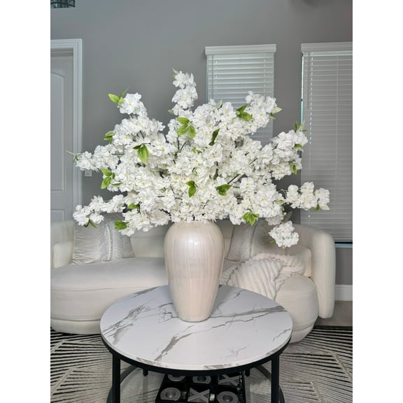 Sienna White Cream Silk Cherry Blossom Flower Set of 3 Branches Pack 40'' Inches