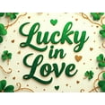 thumbnail image 4 of Lucky in Love St Patrick's Day Green Shamrock Design Backdrop Wedding Decor Event Party Banner Background Valentine's Day, 4 of 8