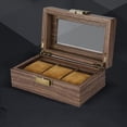 thumbnail image 4 of Segolike Vintage Wooden Display Case Organizer W/ And Lock Velvet Jewelry Storage for Men Women, Elegant Appearance. - 3 Slots, 4 of 8