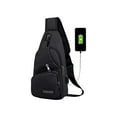 thumbnail image 4 of Strap Bag Crossbody Backpack With USB Hole With Headphone Hole Strap Backpack Hiking Backpack Multipurpose Crossbody Chest Bag, 4 of 7