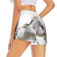 thumbnail image 2 of Uemuo Running White Horses Pattern Women's Athletic Shorts High Waisted Running Shorts with Liner Pockets Gym Elastic Workout Shorts-Medium, 2 of 9