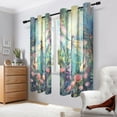 thumbnail image 6 of Dragonfly Garden Flowers Blackout Curtains Thermal Insulation 63 inch Grommet for Bedroom Living Room Bathroom Kitchen Windows 2 Pack, 6 of 6