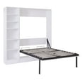 thumbnail image 6 of Full Size Versatile Murphy Bed with Upholstered Sofa and Storage Shelves, Modern Platform Bed Frame with Wood Slats Support, Space Saving, White, 6 of 9