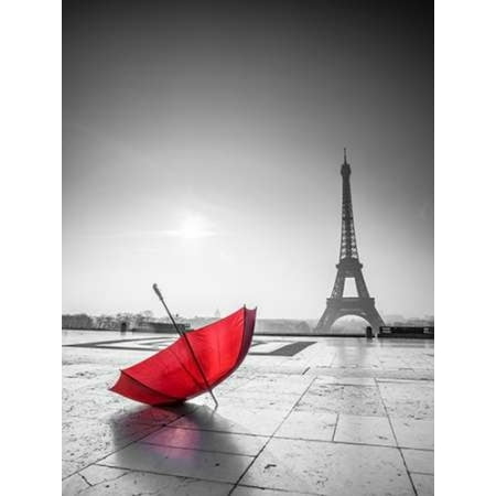 Paris France Tower - Umbrella in front of the Eiffel tower Paris France Poster Print by Assaf Frank