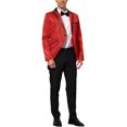 thumbnail image 2 of CHAQUETA TUXEDO DE COLA DE PAVO REAL PARA HOMBRES CON LENTEJUELAS INSPIRADORAS, TRAJE BRILLANTE PARA FIESTAS, ROJO M, 2 of 6