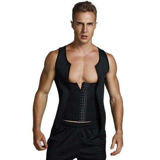 Chaleco De Sauna De Hombres, Hombres Negros Para Pérdida De Peso De Chaleco De Chaleco Para La Piel De Entrenamiento De Cintura Para La Piel Para Correr Diariamente