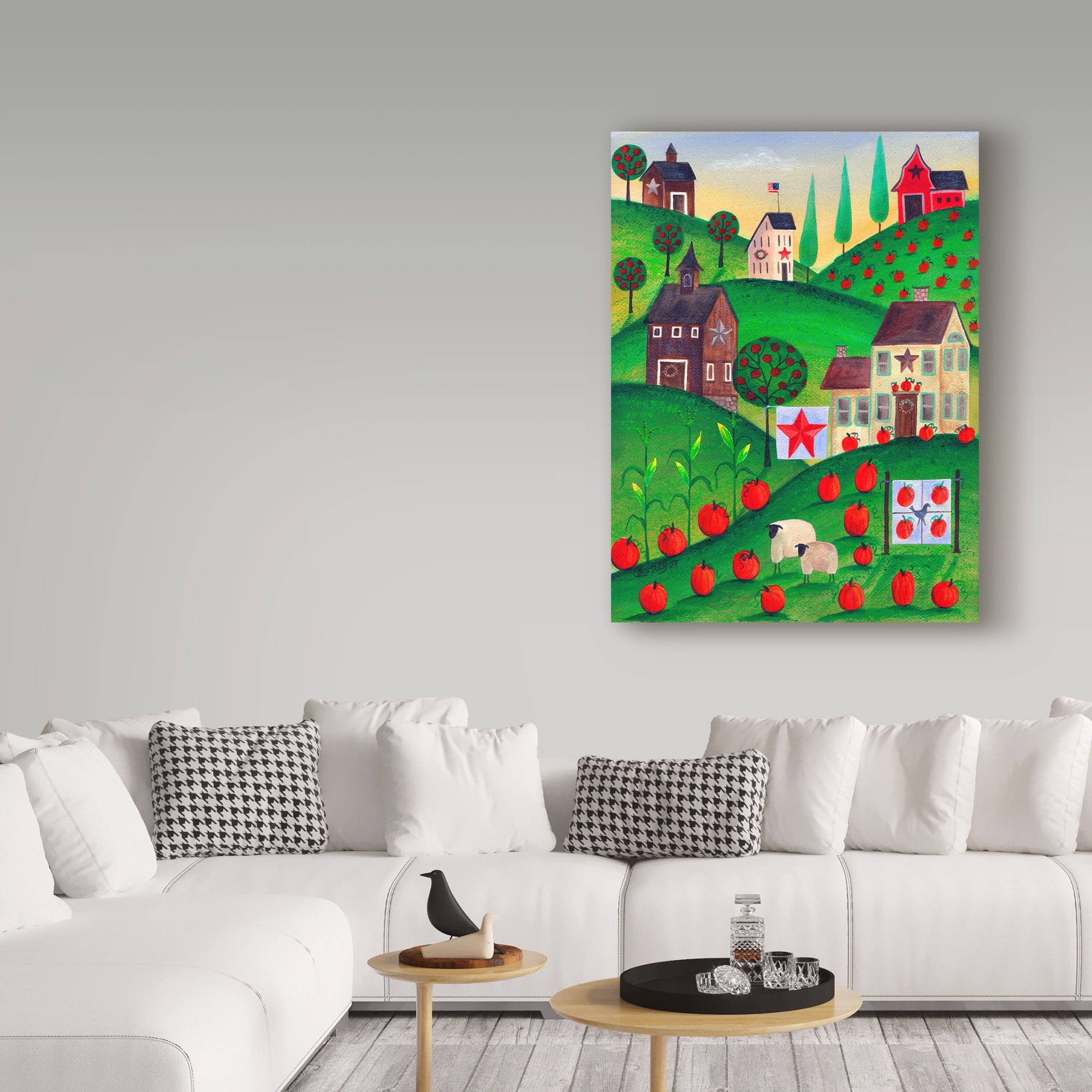 Trademark Fine Art 'Pumpkin Hill Farm Red White' Canvas Art by