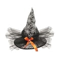 thumbnail image 2 of Sombrero De Bruja De Halloween, Accesorio Para La Cabeza Con Lazo Para Fotos, Color Negro, 2 of 8