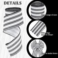 thumbnail image 3 of 2 Rolls Christmas Wired Edge Ribbon Christmas White Red Striped Fabric Ribbon Farmhouse Craft Ribbon for DIY Gift Wrapping Wreath Floral Arrangement Bow Decoration,2.5 Inch x 12 Yard, 3 of 7
