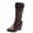 Brown, variant on Fesfesfes Cowgirl Boots for Teen Girls Fall/Winter Tall Round Toe Chunky Heel Boots Ladies Fashion Casual Boots 5.5(36)