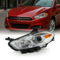 AKKON - Fits 2013-2016 Dodge Dart [Halogen Type] Projector Chrome Headlight Headlamp Driver Left Side w/ Chrome Bezel Model