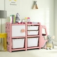 thumbnail image 2 of Costway Kids Toy Storage Organizer Toddler Playroom Furniture w/ Plastic Bins Cabinet Pink, 2 of 11