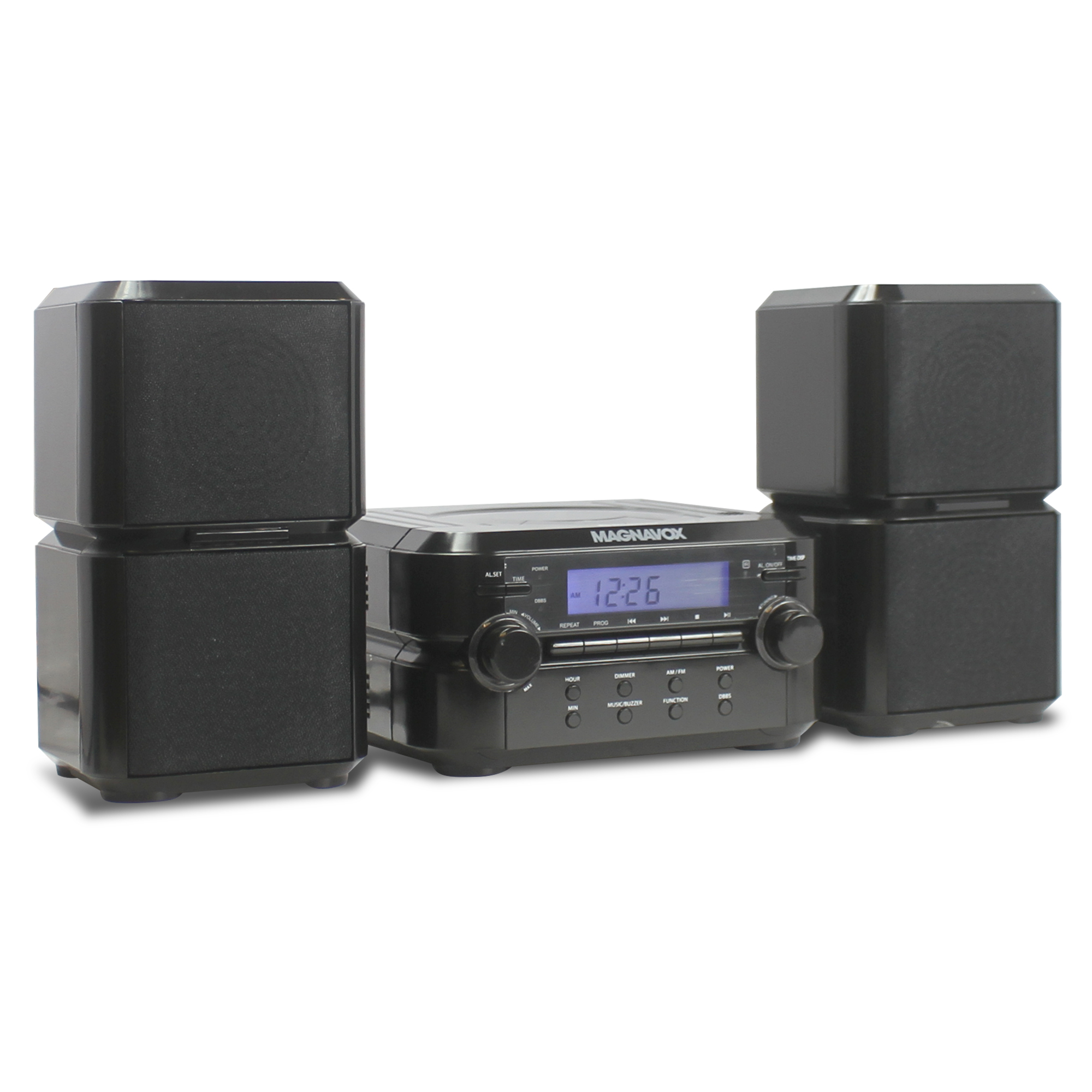 Magnavox Mm435 Black 3Pc Cd Shelf Stereo System Am Fm Radio - image 2 of 4