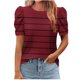 thumbnail image 2 of Karight Womens Short Sleeve Tops Dressy Casual Summer Shirts Puff Sleeve Classic Polka Dot Blouse Trendy Tunic Floral Tees, 2 of 5