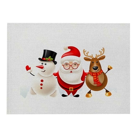 

Christmas Placemat Family Table Atmosphere Arrangement Supplies Decorations Pillow Case D