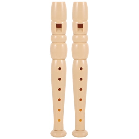 Supvox Plastic Flute Instrument Six Hole Design For Beginners Light Brown 2Pcs