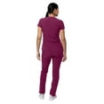 thumbnail image 2 of Adar Addition Go-Higher Scrub Set For Women - Notched V-Neck Scrub Top & Skinny Cargo Scrub Pants - A9600 - Wine - XL, 2 of 7