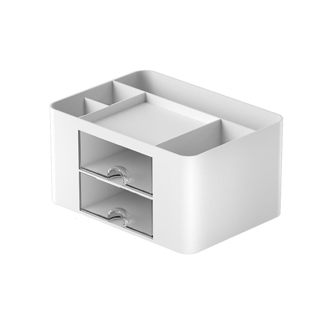 EGNMCR Desk Organizer With 2 Drawer, Multi-Functional Pencil For Desk,Desk Organizers And Accessories With 5 Compartments Drawer For Office With Study Supplies stationery organizer