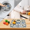 thumbnail image 3 of Yayeee Dish Drying Mat for Kitchen Counter 16" x 18" Microfiber Super Absorbent Coffee Decorative Pad, Blue Floral, 3 of 9