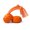 Bright Orange, variant on Cheerble Wicked Ball Rolly Replaceable Fetch Dog Toy Set with Shell & Rope, Bright Orange