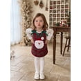 thumbnail image 5 of RUINIXCW Toddler Baby Girl Christmas Tank Dress Outfit Infant Baby Girls Xmas Clothes Santa Applique Sleeveless Red Plaid Dress Overalls, 5 of 9