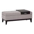 thumbnail image 2 of SIMPLIHOME Oregon Banc Ottoman de Rangement Rectangulaire Transitionnel à Dessus Relevable de 42 Pouces de Large avec Plateau Amovible, Tissu Capitonné Gris Nuage Aspect Lin, Repose-Pieds Tabouret, Table Basse pour Salon, 2 of 9