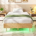 thumbnail image 4 of Costway Twin Size Floating Bed Frame with LED Lights, 12 Inch Modern Wood Platform Bed, 4 of 10