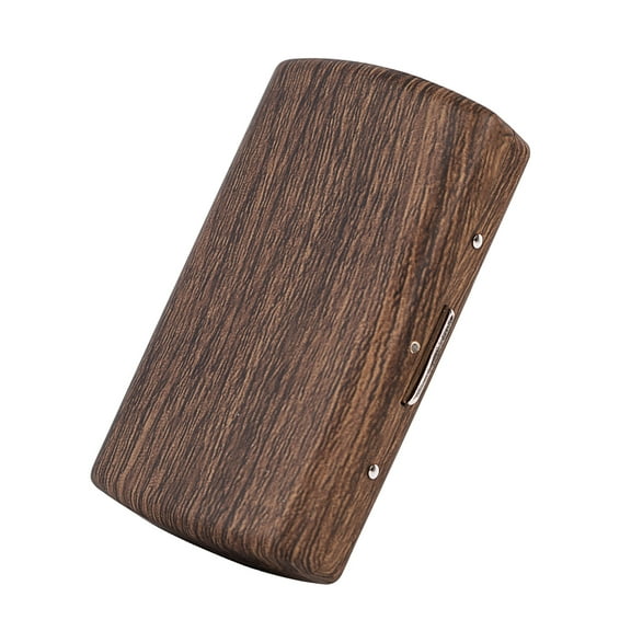 Mini Wood Look Metal Cigarette Case, Holds 12pcs King Size 84mm Regular Cigarettes, Doesn't Fit 100's and Can't Hold Credit Card (Coffee)