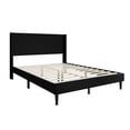 thumbnail image 5 of Home Design Bangor Queen Upholstered Wingback Platform Bed Frame, Linen, No Box Spring Required, Black, 5 of 7