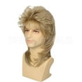 Men Wigs Blonde Curls '70s '80s Punk Rock Wigs Fancy Disco Party Wigs