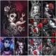 thumbnail image 2 of Pintura de diamantes 5D DIY, bordado de calavera y niña, punto de cruz, mosaico, imagen de diamantes de imitación, regalo de Halloween, 2 of 4