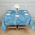 thumbnail image 3 of Blue White Tie Dye Swirl Pattern Square Tablecloth,Waterproof Square Table Cover,Wipeable Spillproof Washable Table Cover for Home Kitchen Party Decor 42"X42"(107x107cm), 3 of 6