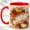 Red, variant on Pumpkin Floral Coffee Mug, Autumn Harvest Mug, Ceramic 11 oz