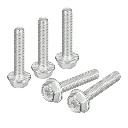 

M6x30mm Phillips Hex Head Flange Bolts 10 Pack 304 Stainless Steel Screws