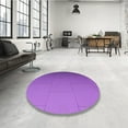 thumbnail image 4 of Ahgly Company Machine Washable Indoor Round Transitional Heliotrope Purple Area Rugs, 6' Round, 4 of 7