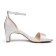 thumbnail image 2 of Dream Pairs Women's Square Toe Low Block Chunky Heel Sandals Open Toe Ankle Strap Dress Pump Shoes DHS214 SILVER Size 7, 2 of 5