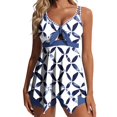 thumbnail image 2 of YTCAMLO Modest Tankini Swimsuits for Women Casual Two Piece Double Lined Swim Suit with High Waisted Short Slimming Bathing Suits, White L, 2 of 6