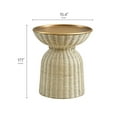 thumbnail image 3 of Lazaro Round Rattan Side Table in Burnished Brass Natural, 3 of 8