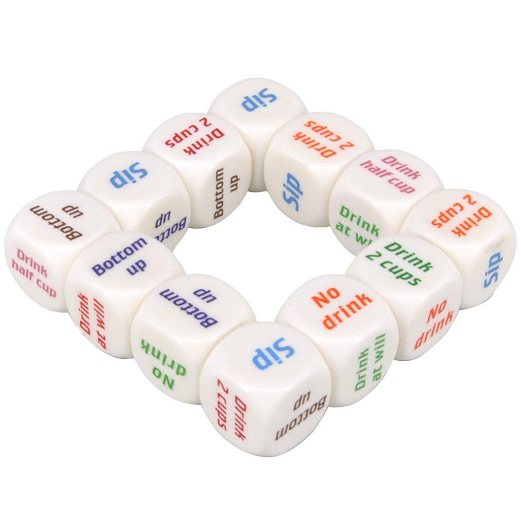 6PCS Party Dice Creative Novelty Drinking Dice Game Six Sided Dice for