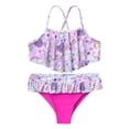 thumbnail image 3 of iiniim Kids Girls Swimsuit Ruffle Swimwear Criss Cross Camisole Tankini Tops and Bottom 2 Pcs Bathing Suits, 3 of 7