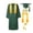 Style1-Green girls summer outfits, variant on 4 Pieces Girls Graduation Gown and Cap Set 2026 with Honor Cord and Stole, Solid Color Long Sleeve Academic Outfit for Preschool Elementary High School Ceremony 5-22 Years