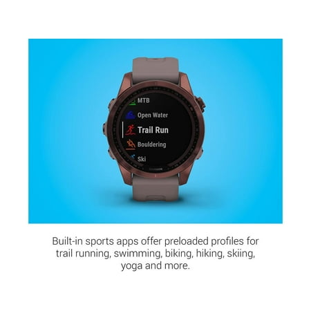 Garmin fenix 7S Sapphire Solar 42mm GPS Smartwatch, Dark Bronze TT/Shale Gray