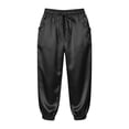 thumbnail image 5 of Womens Fashion Solid Comfortable Casual Slimming Mid Waist Sport Capri Pants Mid Calf Length Dark Gray XXL, 5 of 5