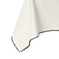 thumbnail image 2 of (4 pack) Thyme & Table 84" Rectangle Tablecloth, Ivory with Black Pom Pom Trim, 2 of 6
