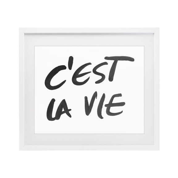 Stupell Industries C'est La Vie Minimal Text White Framed Print Under Glass, design by SD Graphics Studio
