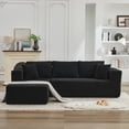 thumbnail image 2 of 106" Cloud Sectional Couch L-Shape with Left Facing Chaise,Deep Seat Modern Modular Sofa for Living Room,No Assembly Required,Black ,SF502BK-LFC, 2 of 25